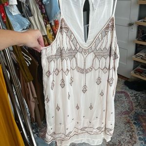 Free People size M cream beaded tunic tank